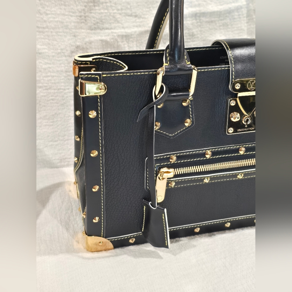Louis Vuitton Noir Suhali Le Fabuleux Black Tote Bag Trunk Speedy Neverfull Gold - Picture 3 of 17